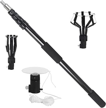 18FT Reach Light Bulb Changer for High Ceilings with Telescopic Extension Pole,3-12FT Light Bulb Extension Pole Changer with Baskets and Suction Cup for High Ceilings and Recessed Lights