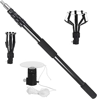 18FT Reach Light Bulb Changer for High Ceilings with Telescopic Extension Pole，3-12FT Light Bulb