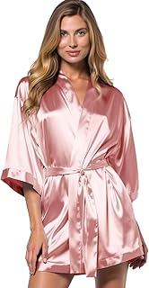 Women's Bride Bridesmaids Silky Robe Satin Kimono Robes for Women Lingerie