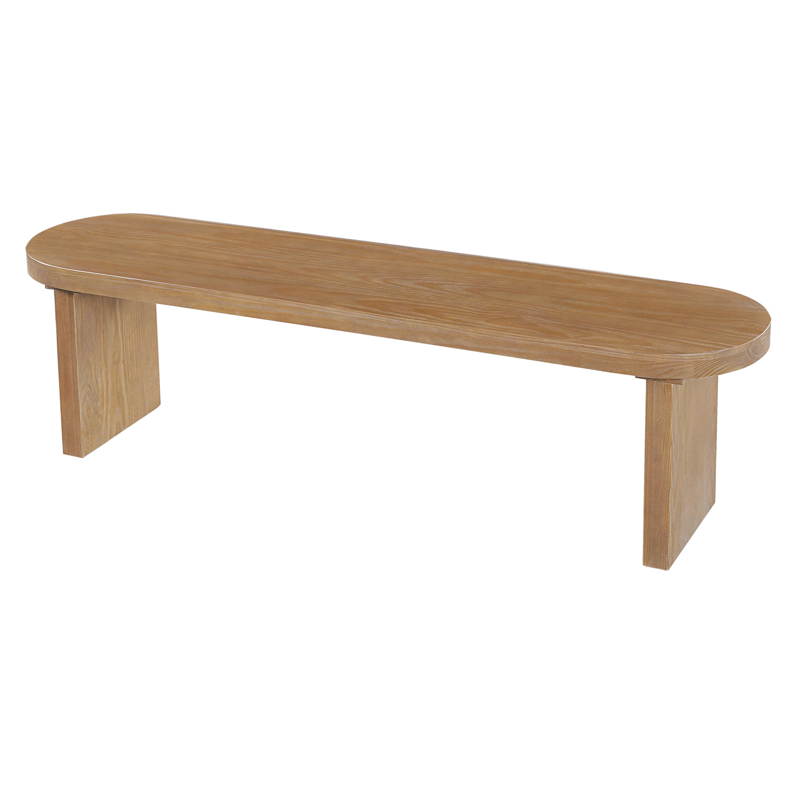 Christopher Knight Home Arford 62.8" Indoor Pine Dining Bench, Solid Wood Bench Seat for Dining Table, Modern Oval Dining Seat, Spacious Seating, Long Footstool for Living Room Dining Room, Pine Wood