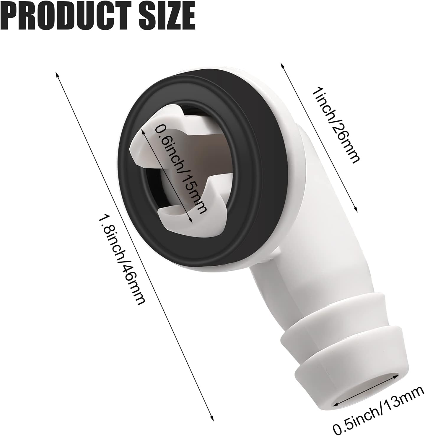 Zonon Air Conditioner AC Drain Hose Connector 4 Pcs 3/5 Inch Portable Air Conditioner Drain Hose Kit Elbow Fitting with Rubber Ring for Window and Mini Split Units