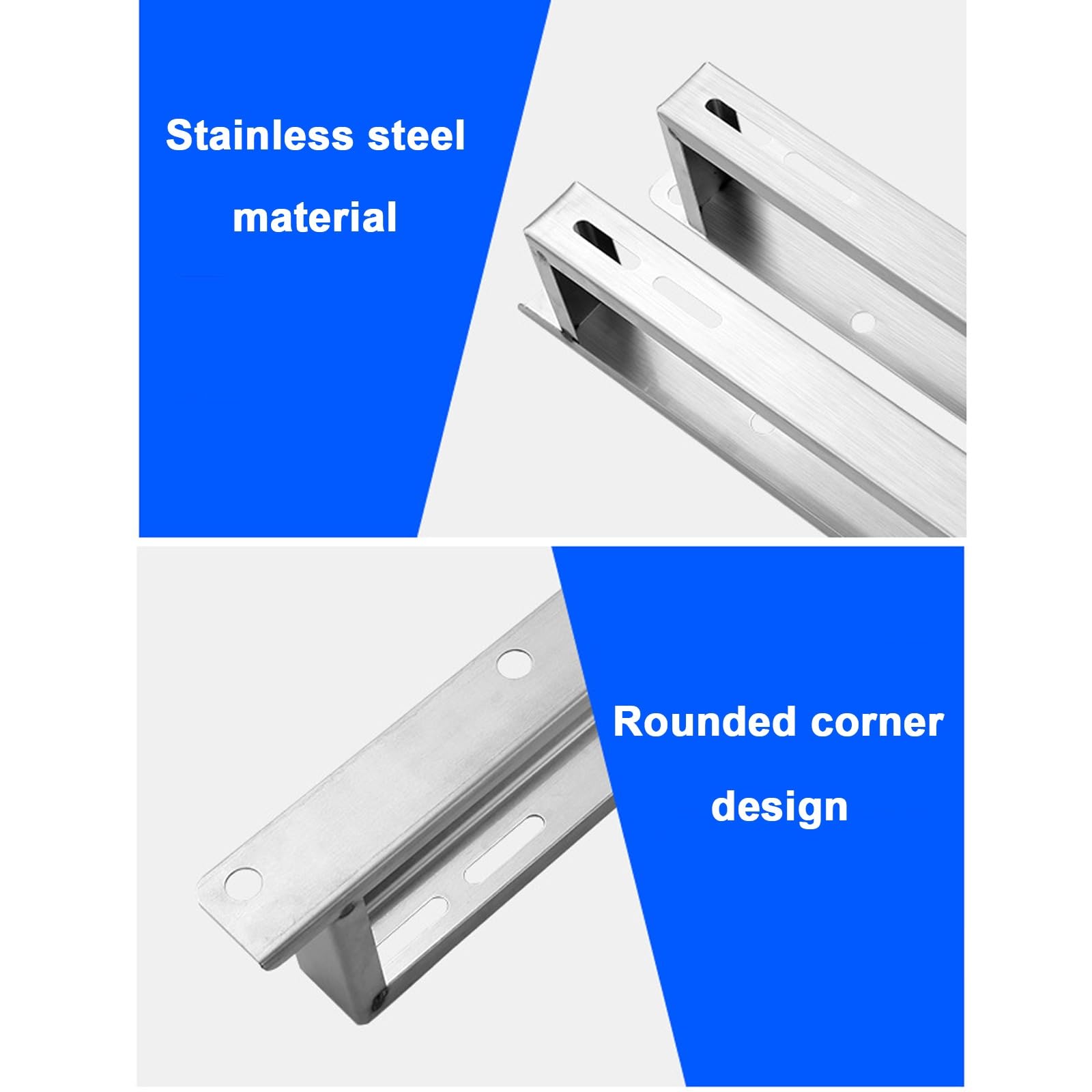 Supporto a terra in acciaio inox per condizionatore d'aria mini split, staffa di supporto per sistemi a condensatore e pompa di calore, 47,8 x 10 cm