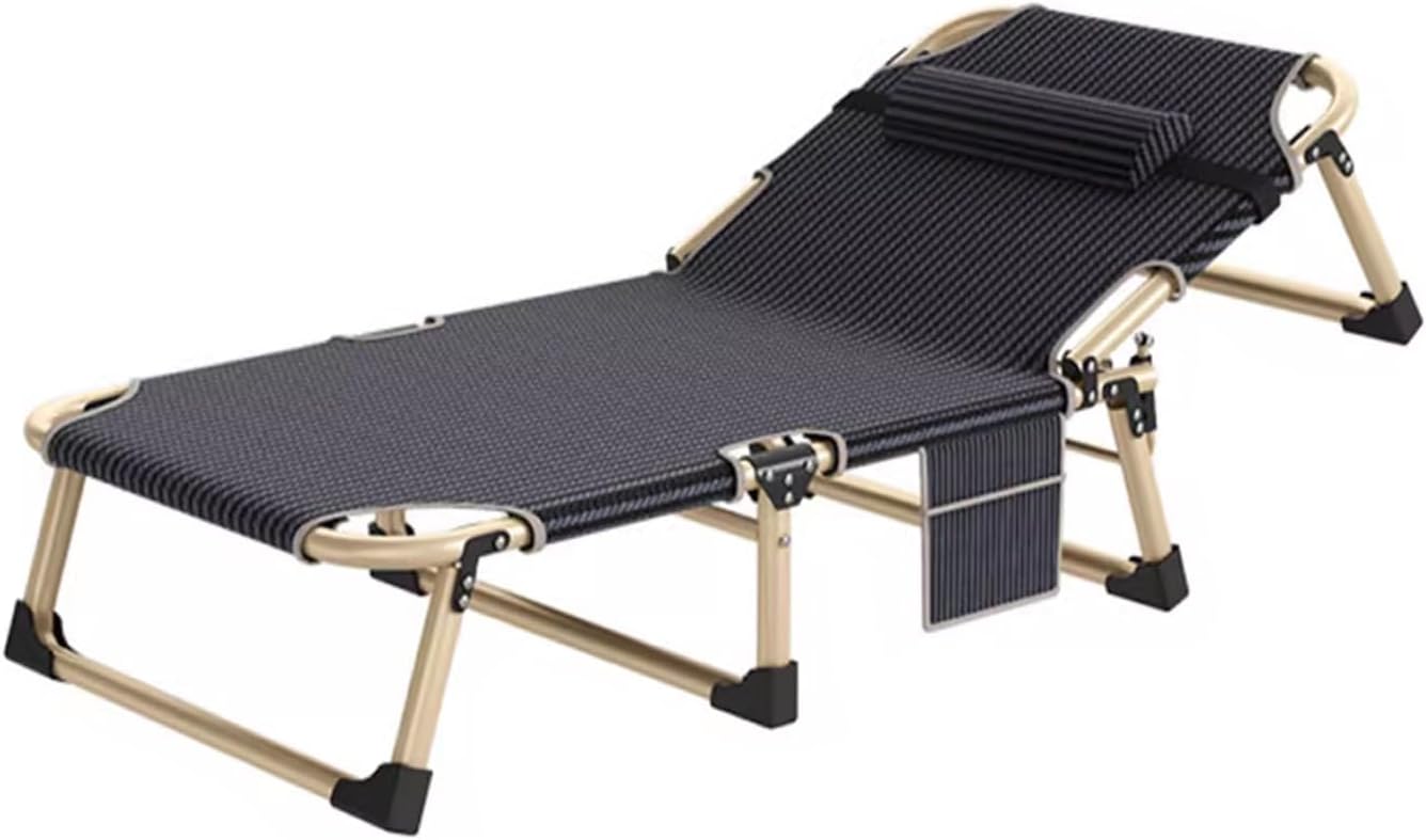 Folding tanning chaise lounge outdoor with pillow,Patio furniture Lounge Chairs,portable pool lounge chairs,adjustable backrest,Breathable Fabric,save space,strong and sturdy,for Beach, Yard.