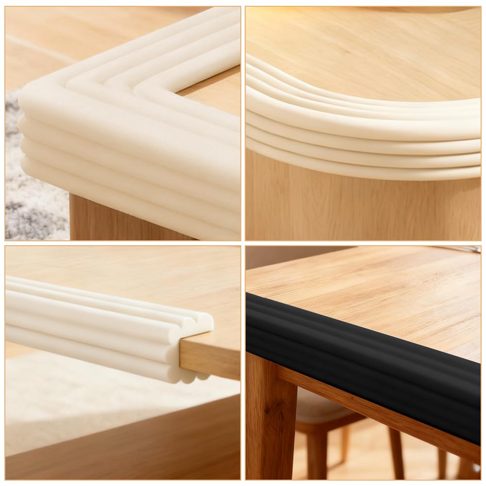 Bandes de Sécurité en Mousse, 2m x 8cm Bande de Protection De Bord De sécurité d-e Type W, Bandes d-e Mousse Autocollantes pour Enfants, pour Tableau, Chaise, Meubles, Escalier(Blanc Ivoire)