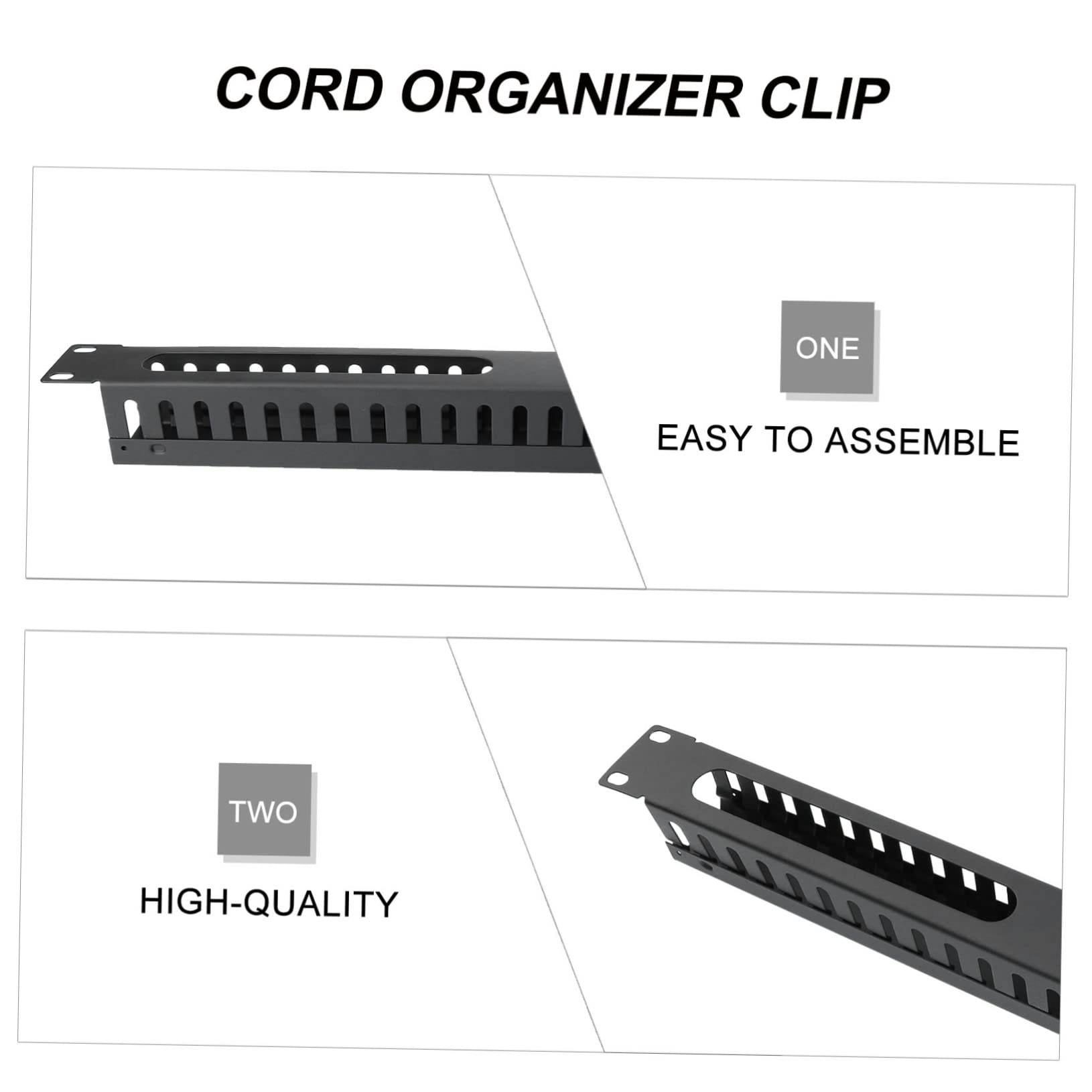 24-port Rack Kabelorganisator aus Kaltgewalztem Stahl, Schwarz