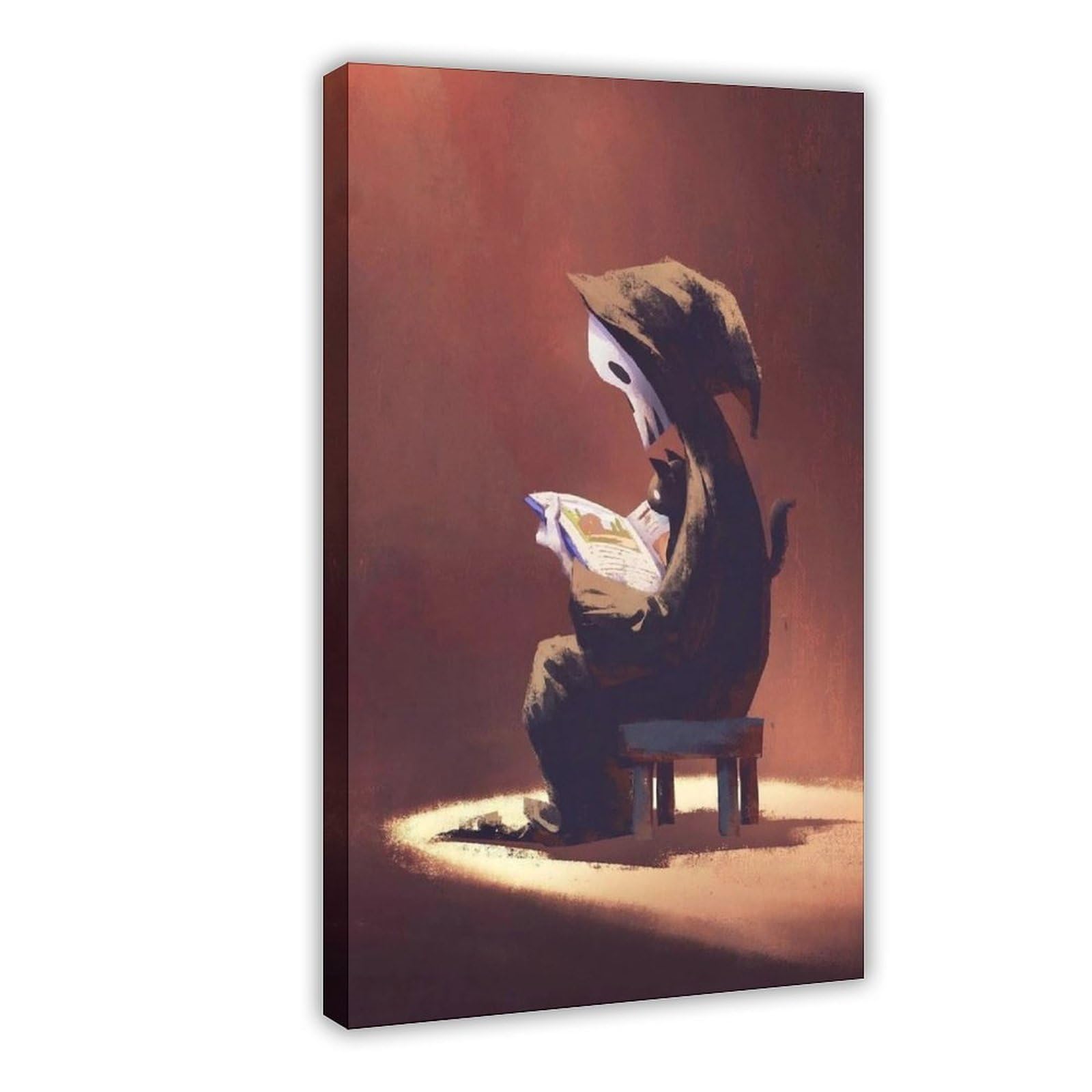 Bareronor Ghosts And Cats Funny (8) Canvas Poster Bedroom Decor Landscape Office Room Decor Gift 8" L X 12" W