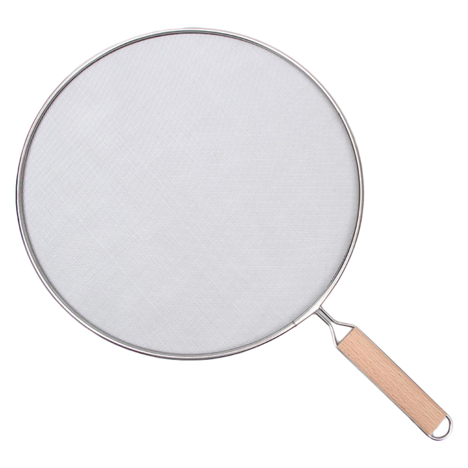 Stainless Grease Steel Splatter Screen With Wood Handle For Frying Pan 33cm Fine Mesh Oil Splatter Shield Guard From Hot Oil Splash Stops 99% Of Hot Oils Splash Protects Skin From Cooking Iron Skillet
