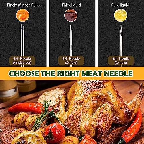 turkey meat injector syringe kit with 3 marinade needles for bbq grill smoker 1 cleaning brush 1 oz30 ml large capacity injector marinades for meats black