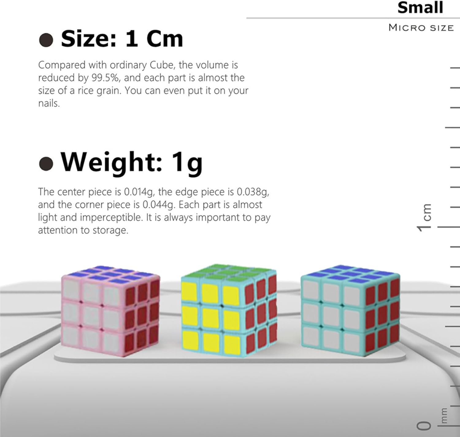 Mini Cube 3x3 - Cube Lab 1x1x1cm Tiny Cube 3x3x3 | Small Smooth Magic Cube Smallest Cube Miniature Speed Cube Puzzle Toy Gift for Cube Enthusiast,Kids and Adults