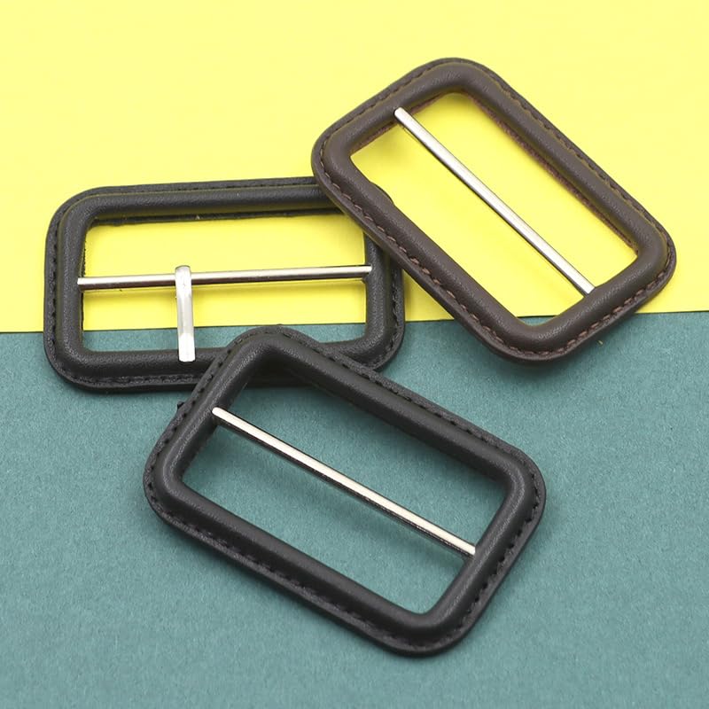 NANZU Interno 25/30/50 mm 6 PCS Fibbia in Vera Pelle Sostituzione Fibbia per Cintura Copertura in Pelle Sostituzione con Pin per Elaborare Fibbia Slider Triglide