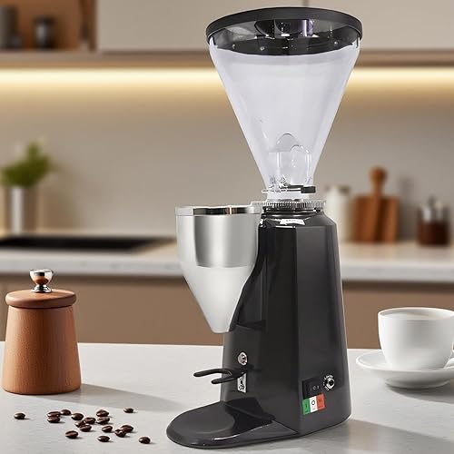 Molinillo de fresas planas de café eléctrico de 360 W, ajuste preciso de 19, para expresogoteocerveza fríaprensa francesa, color negro