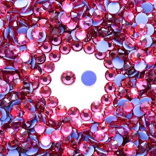Image of Hotfix Rhinestones Bulk 3000PCS SS8 (2.3-2.5mm), Rose Glass Rhinestones for Clothes, Tumblers, Shoes DIY, Heat Transfer Flatback Gems for Crafts & Decoration