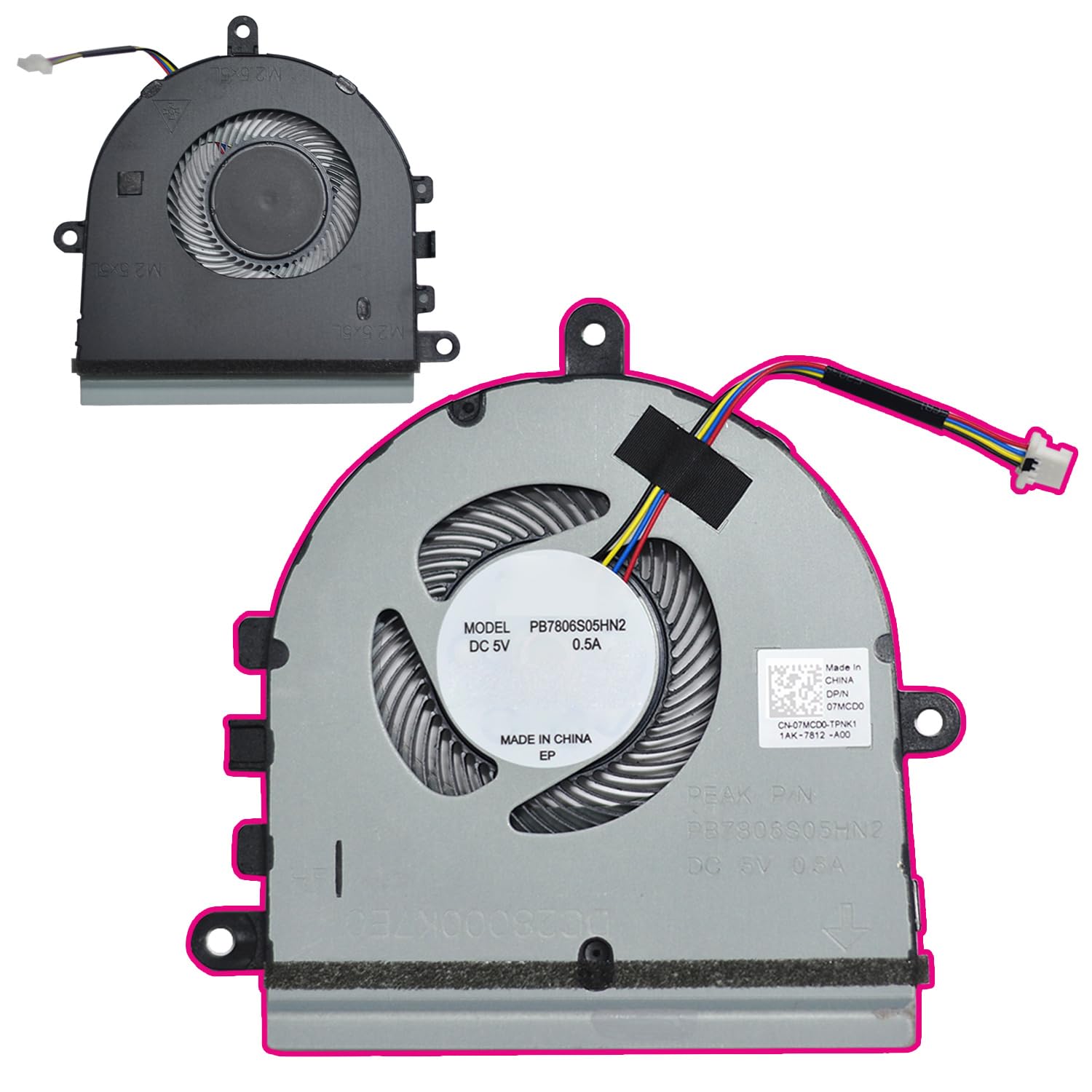 07MCD0, ノートパソコンCPU冷却ファン交換用 for Dell Inspiron 15 5570 5575 I5575 P75F