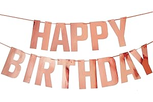 Prestrung Rose Gold Happy Birthday Banner