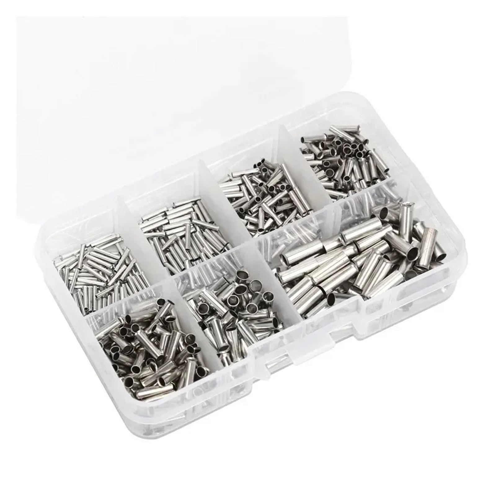 VWWJCCRO 600Pcs Tin-coated Copper Uninsulated Crimp Terminal 0.5mm2-6.0mm2 22-10 AWG Ferrules Electrical Wire Cable Connector