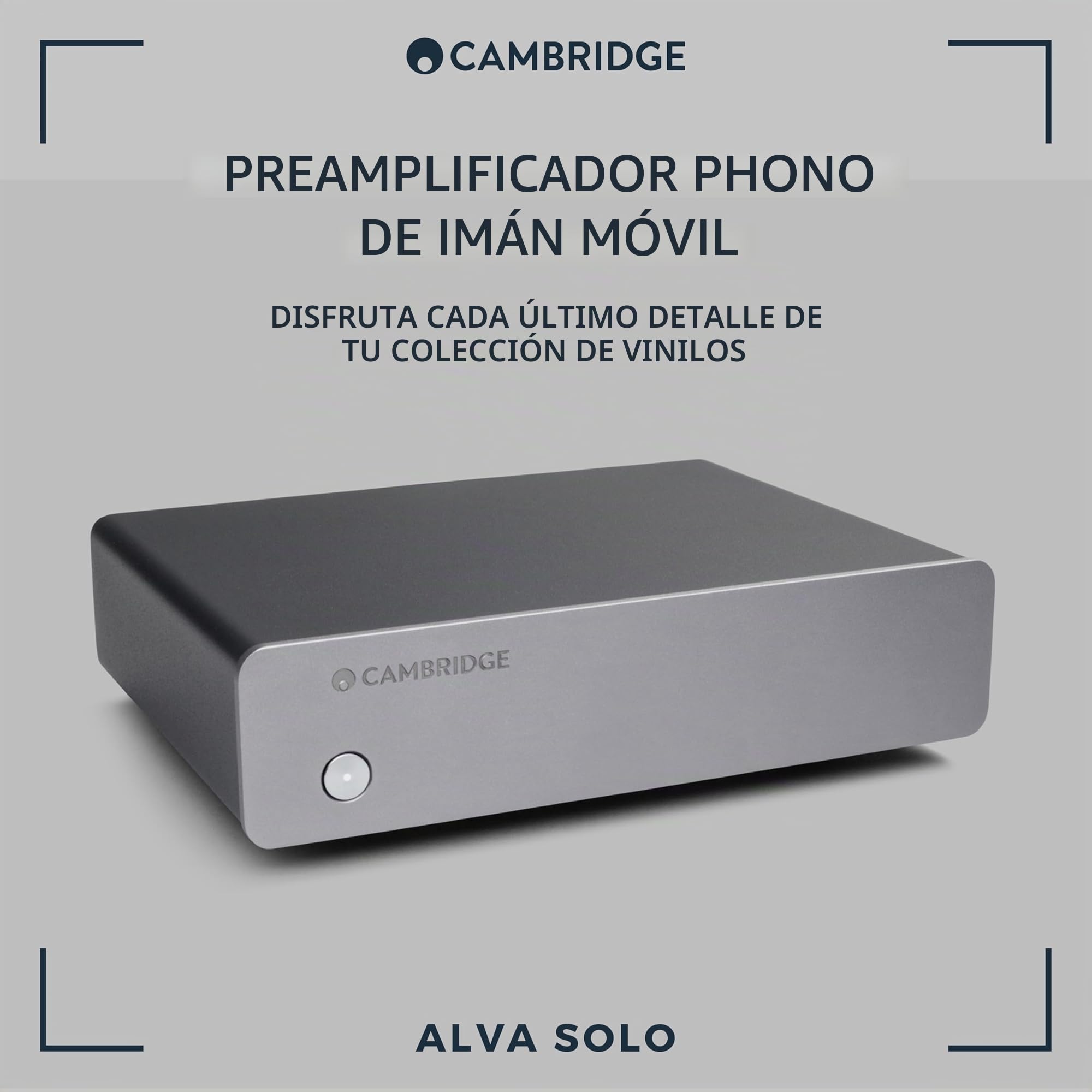 Cambridge Audio Alva Solo – Preamplificador phono imán móvil, preampli estéreo HiFi para tocadiscos & vinilo, bajo ruido – Lunar Grey