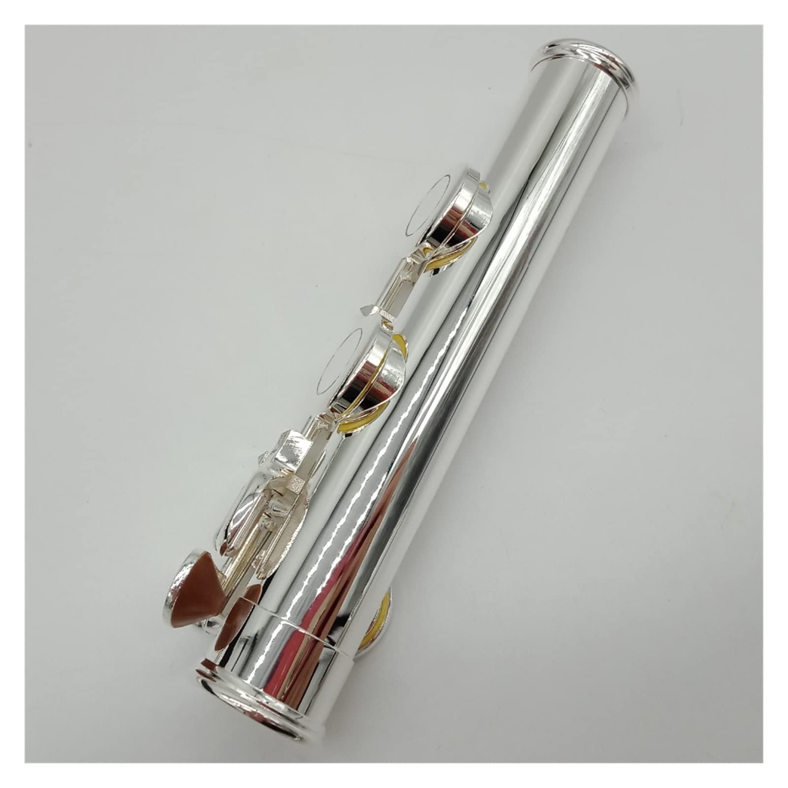 TSTS Flauto traverso Flauto Professionale Strumento per Flauto Placcato Argento Studente Intermedio Flauti con Testata Curva 16 Fori Chiave E Chiusa