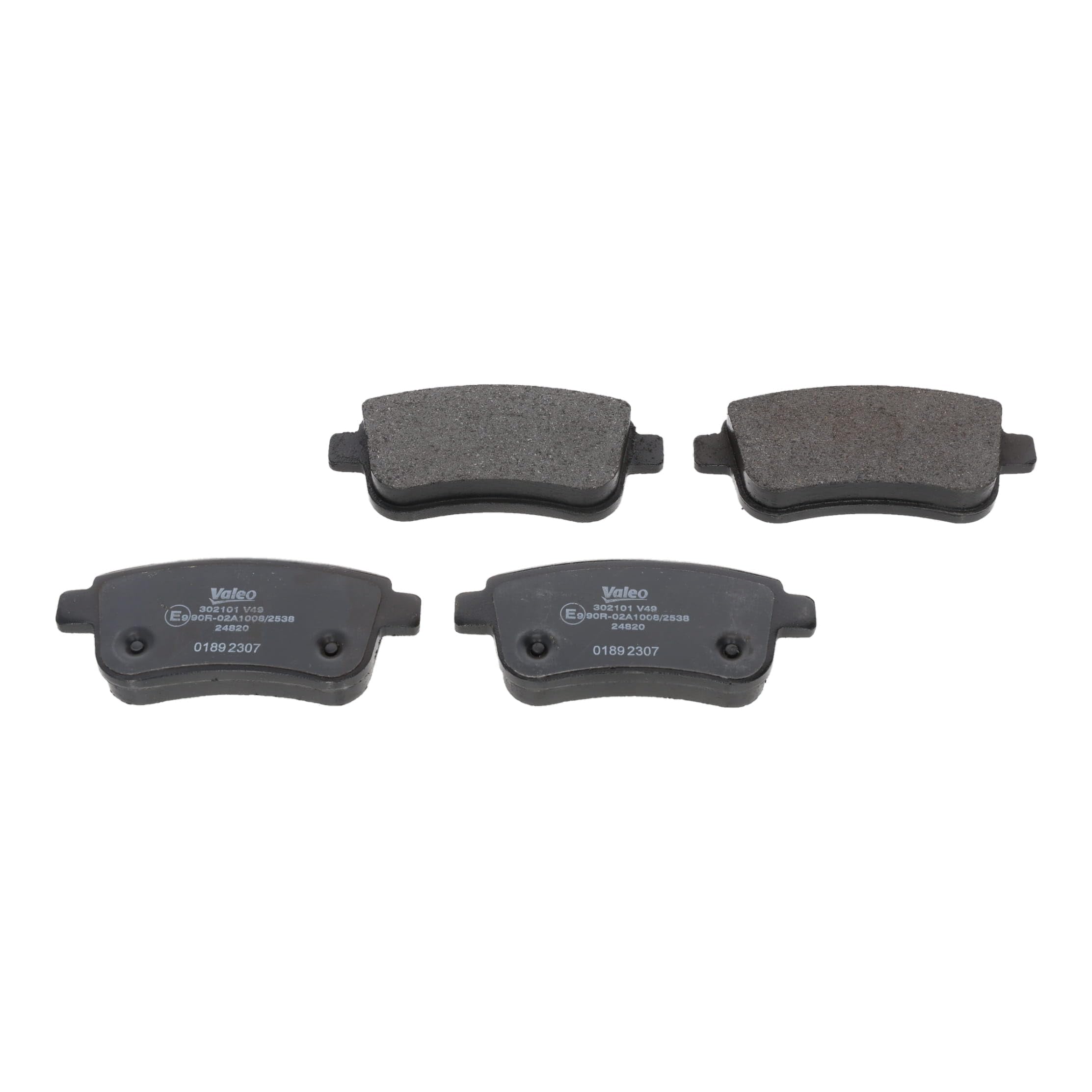 Valeo Jeu de 4 Plaquettes de Frein Essential 302101, Essieu Arrière | Compatible avec: RENAULT CLIO V, FLUENCE, GRAND SCÉNIC III, MEGANE CC, MEGANE III Combi Van, MEGANE III Coupe