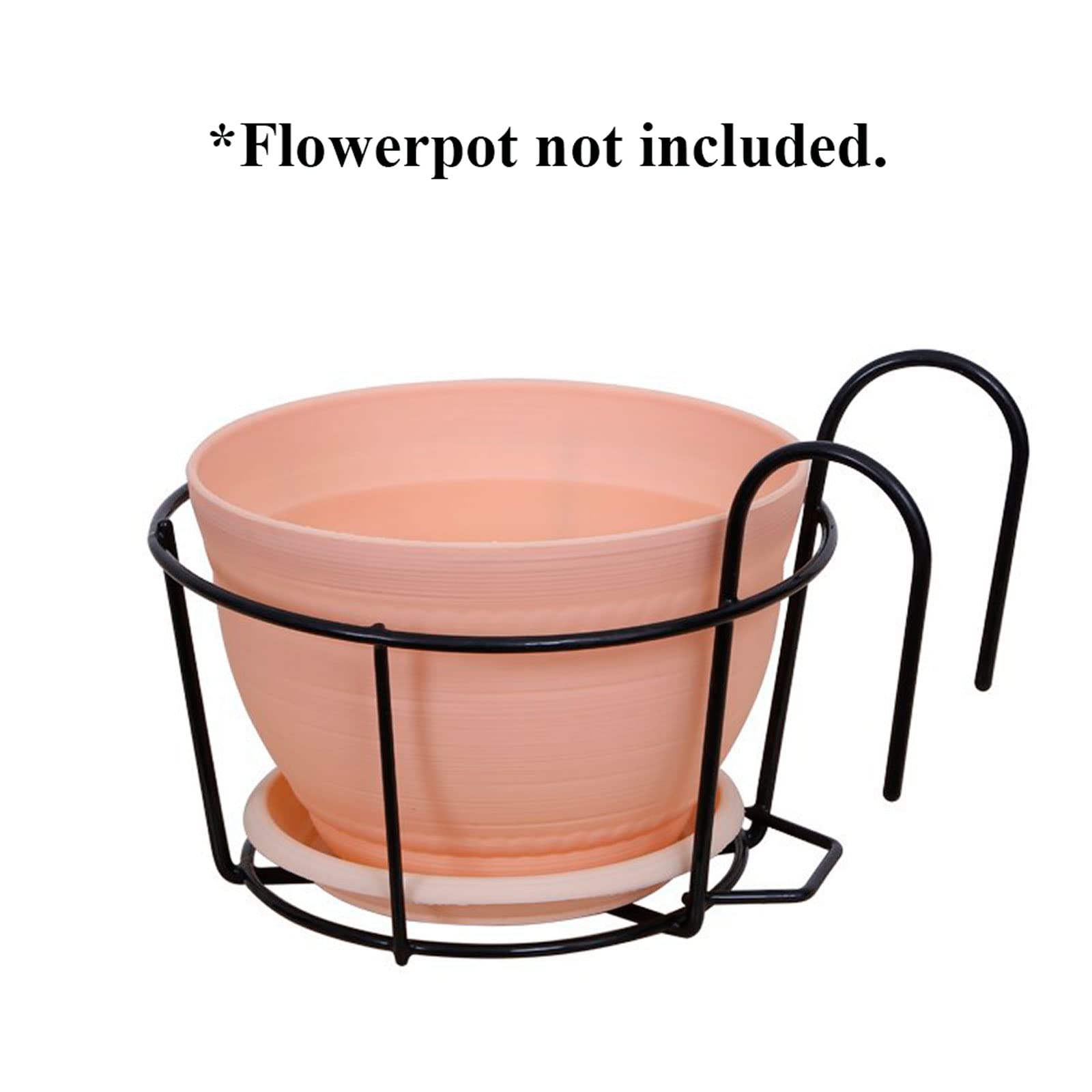 Hanging Flower Pots - 3 Pack Black Metal Planters -4
