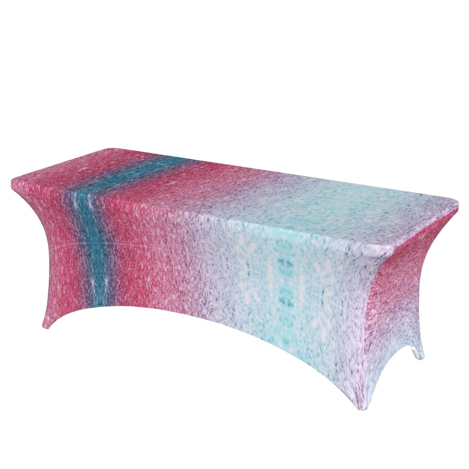 ERCgad Blue Red And Purple Pastel Colors Print Rectangular Tablecloth Dining Banquet Party Events Home Celebration Table Cover