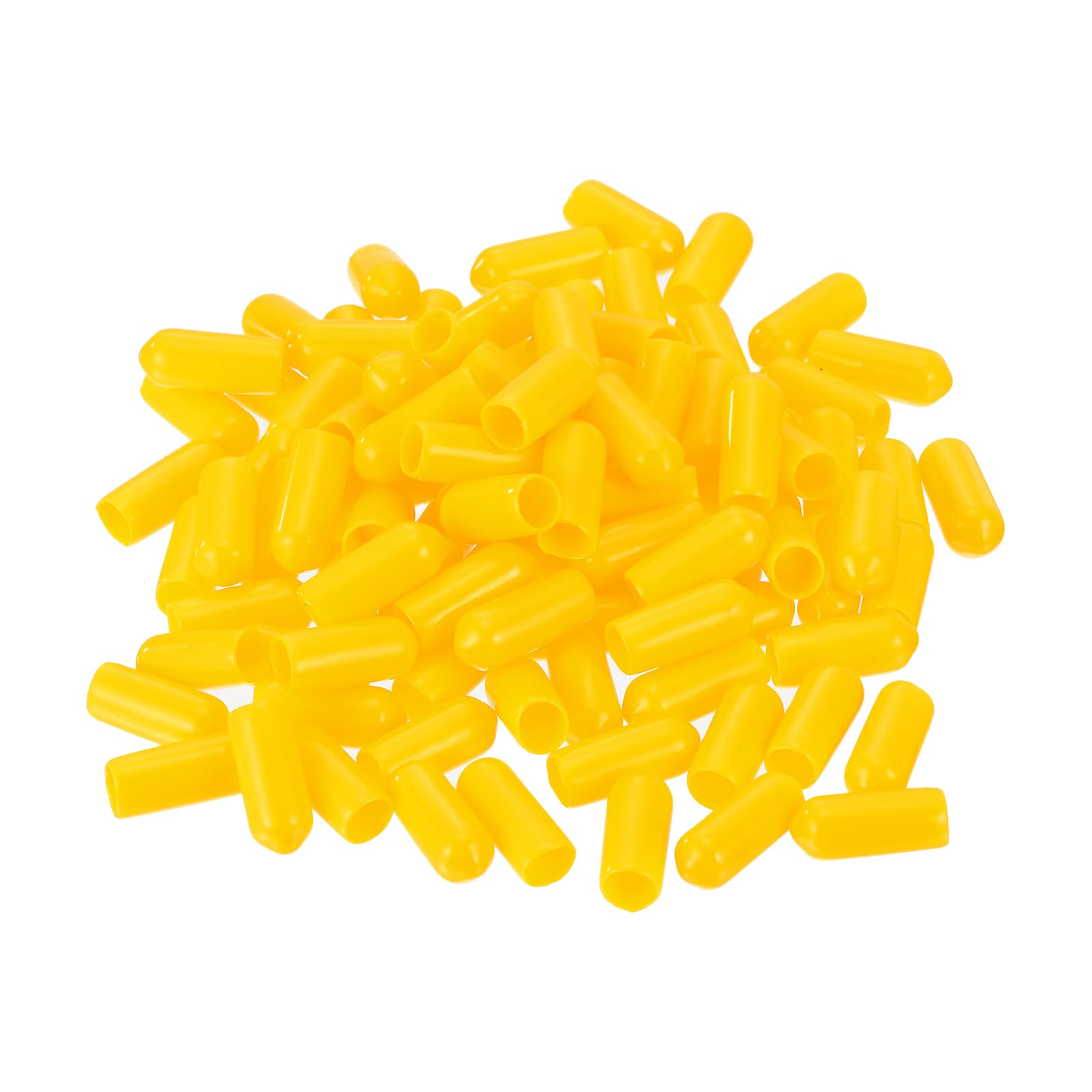 uxcell 100pcs Rubber End Caps 6mm ID Vinyl Cap Cover Screw Protectors Yellow