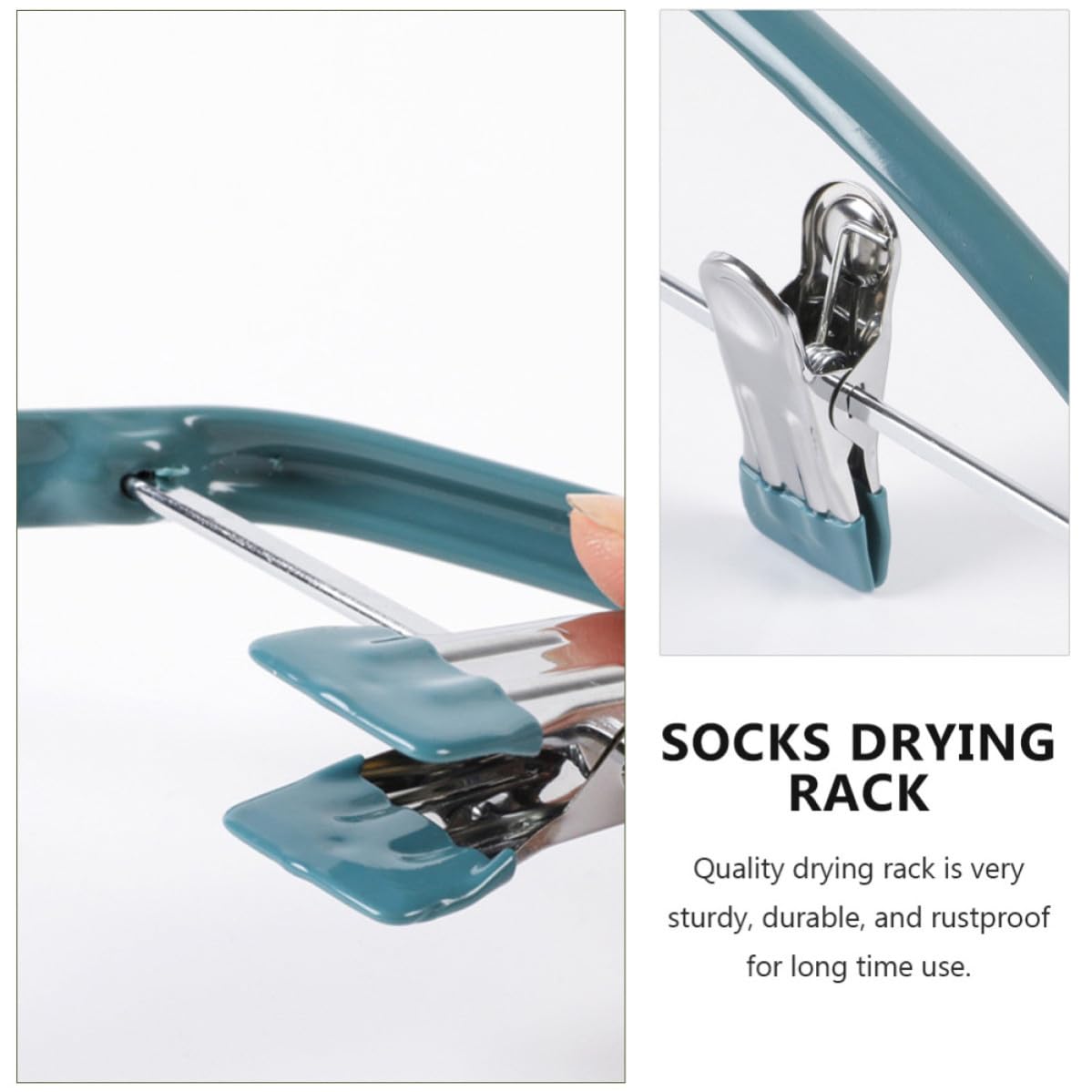 Gruccia Antiscivolo Semicerchio 5 Pezzi in Pvc Verde per Adulti | Clip per Guanti e Reggiseni, Staffa Rotante, Struttura in Acciaio al Manganese