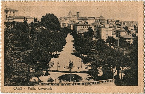 1943 Chieti - Vista della villa Comunale, panorama città - FP B/N VG Cartolina Postale