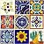 Tierra y Fuego Tile Set - Nine (9) 2 x 2 in. Ceramic Mexican Tiles - Talavera