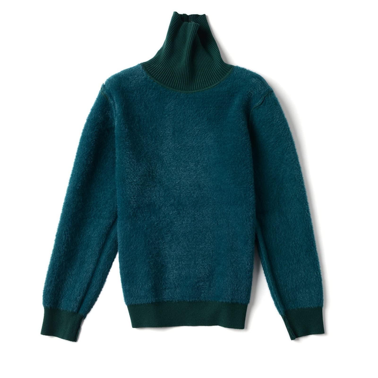 Suéter De Invierno Para Mujer - Moda Más Suéter Grueso De Terciopelo Calor De Invierno Para Mujer Cuello Alto Más Suéter De Terciopelo De Punto Top Delgado Manga Larga Blanco Suave Casual Al A