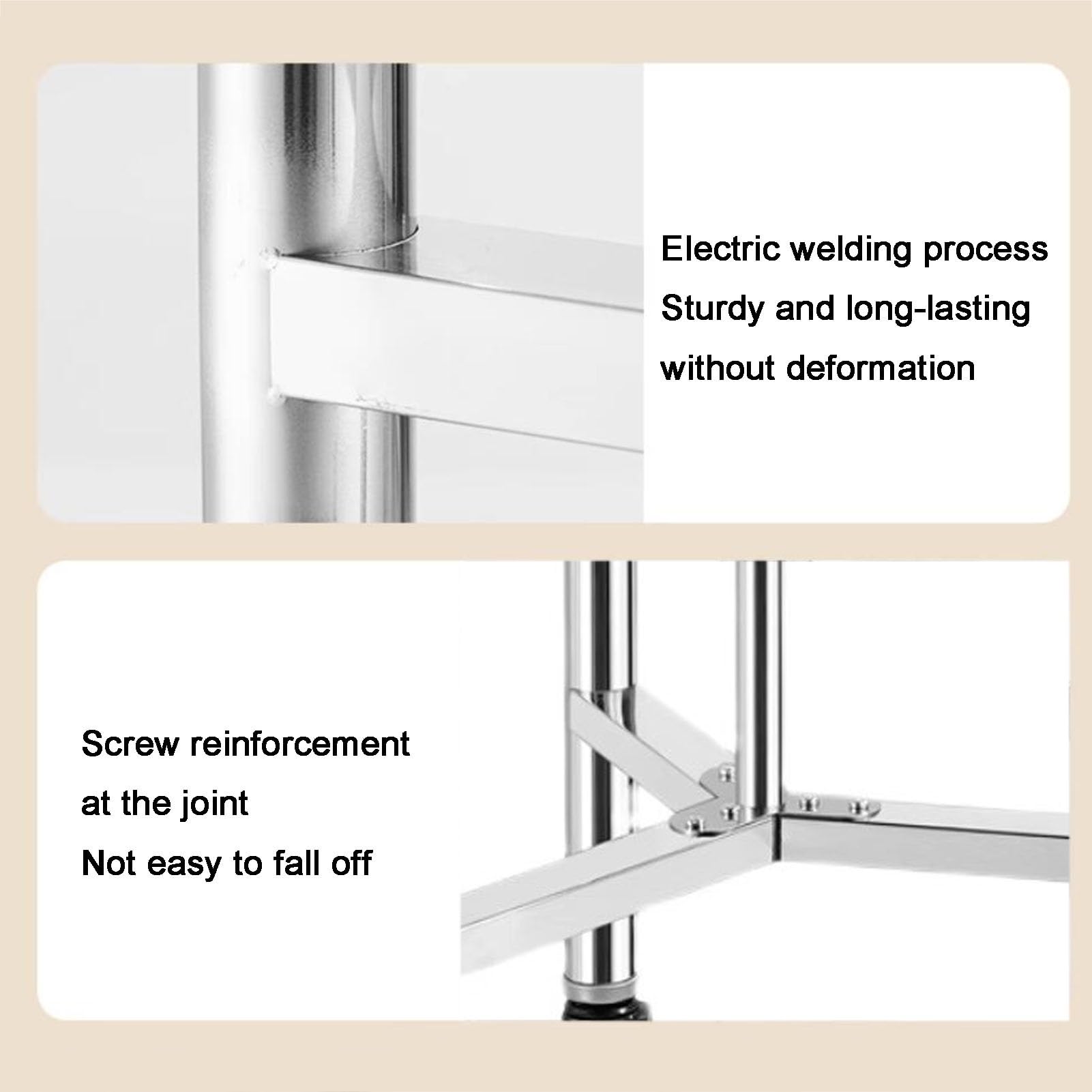 Carrello portavaso in acciaio inox resistente con ruote, per ristoranti, cucine, hotel e garage