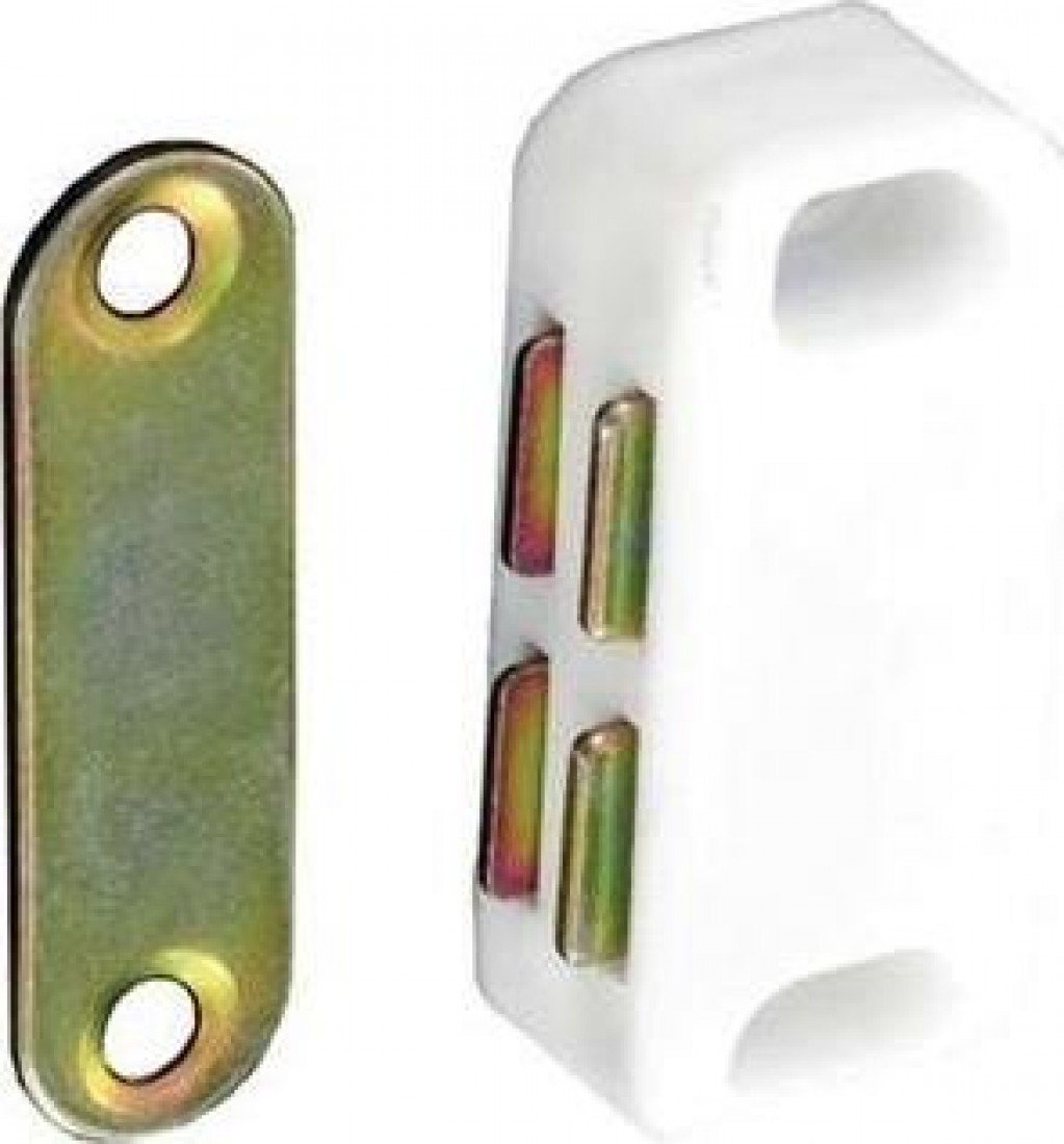 2x Securpak Magnetic Catch Latch Cupboard Cabinet Door Heavy Duty 38mm - White