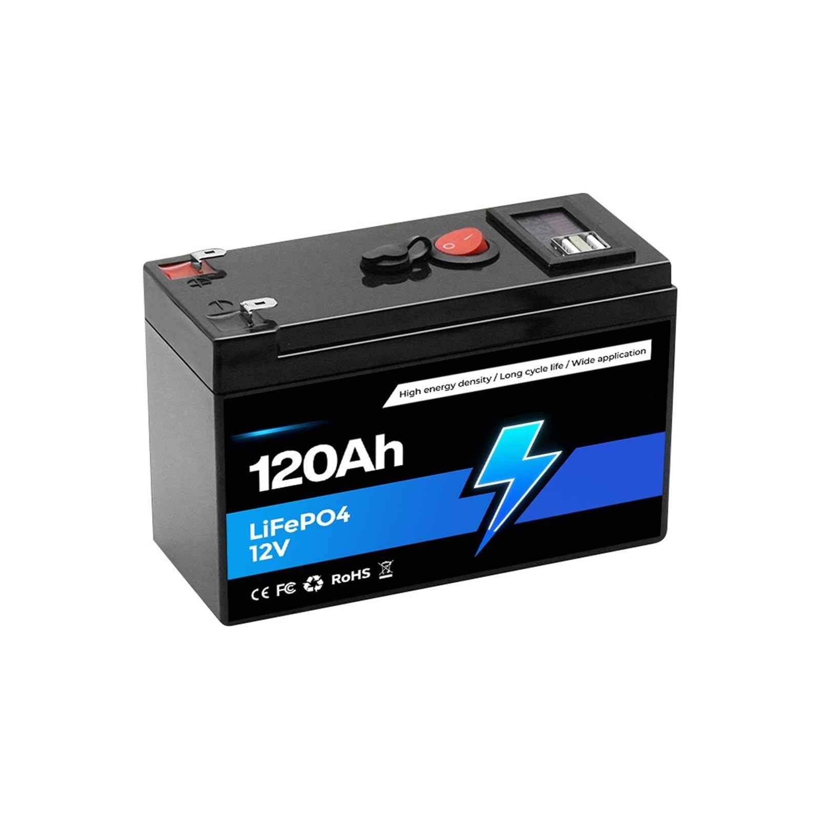 Batteria A Ciclo Profondo Pacco Batteria LiFePo4 12V 24V 100Ah 120Ah 150Ah | Batterie al litio-ferro for il sistema di accumulo dell'energia solare RVHome(120Ah)