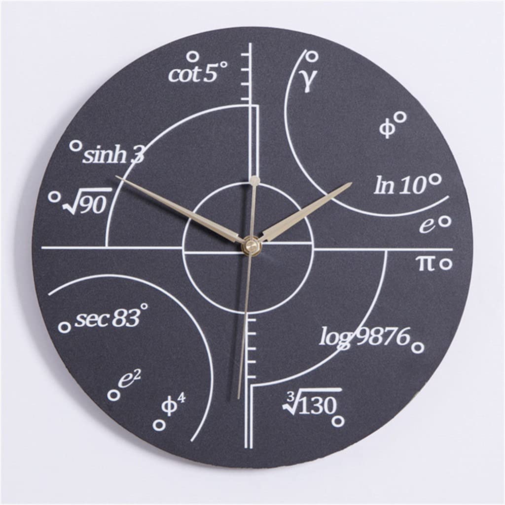 HRWLY Advanced Math Function Wall Clock Science Mathematical Watch Classroom Decor Teachers Gift(A)