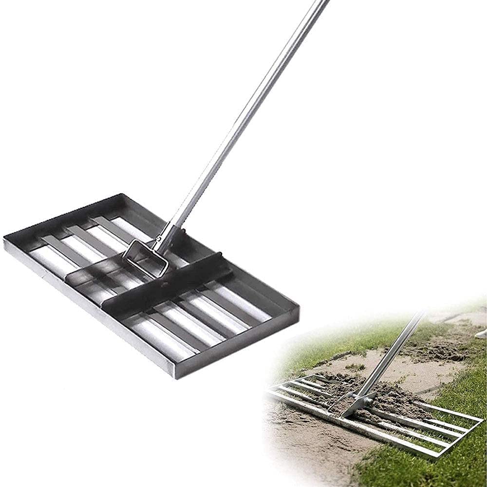 Grabie do bunkrów z piaskiem golfowym, grabie ze stali nierdzewnej do wyrównywania trawnika, grabie aluminiowe do piasku, narzędzie golfowe, ogrodnictwo, ręczne grabie do ogrodu, pola golfowego, far
