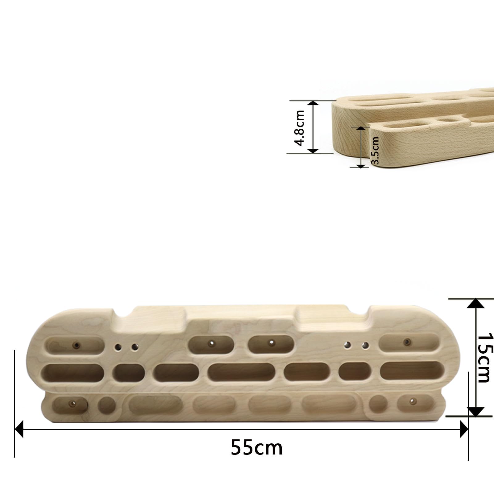 Generic Tabla de entrenamiento de escalada, diapasón de madera, refuerzo de dedos, 55 x 15 x 4,8 cm