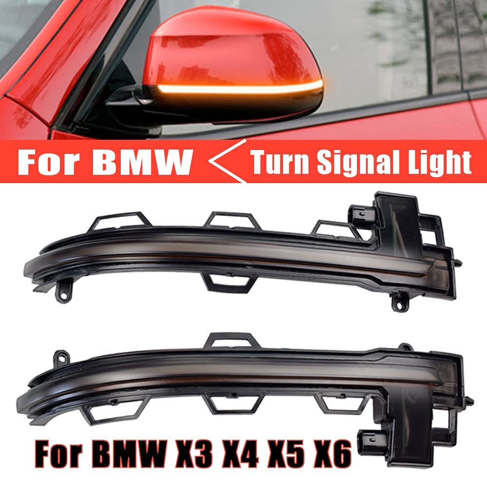 Lekki przydymiony lusterko boczne sekwencyjny kierunkowskaz dynamiczny kierunkowskaz 12v, dla BMW, X3 F25 X4 F26 X5 F15 X6 F16 2014-2018 Boczna kontrolka(Yellow)