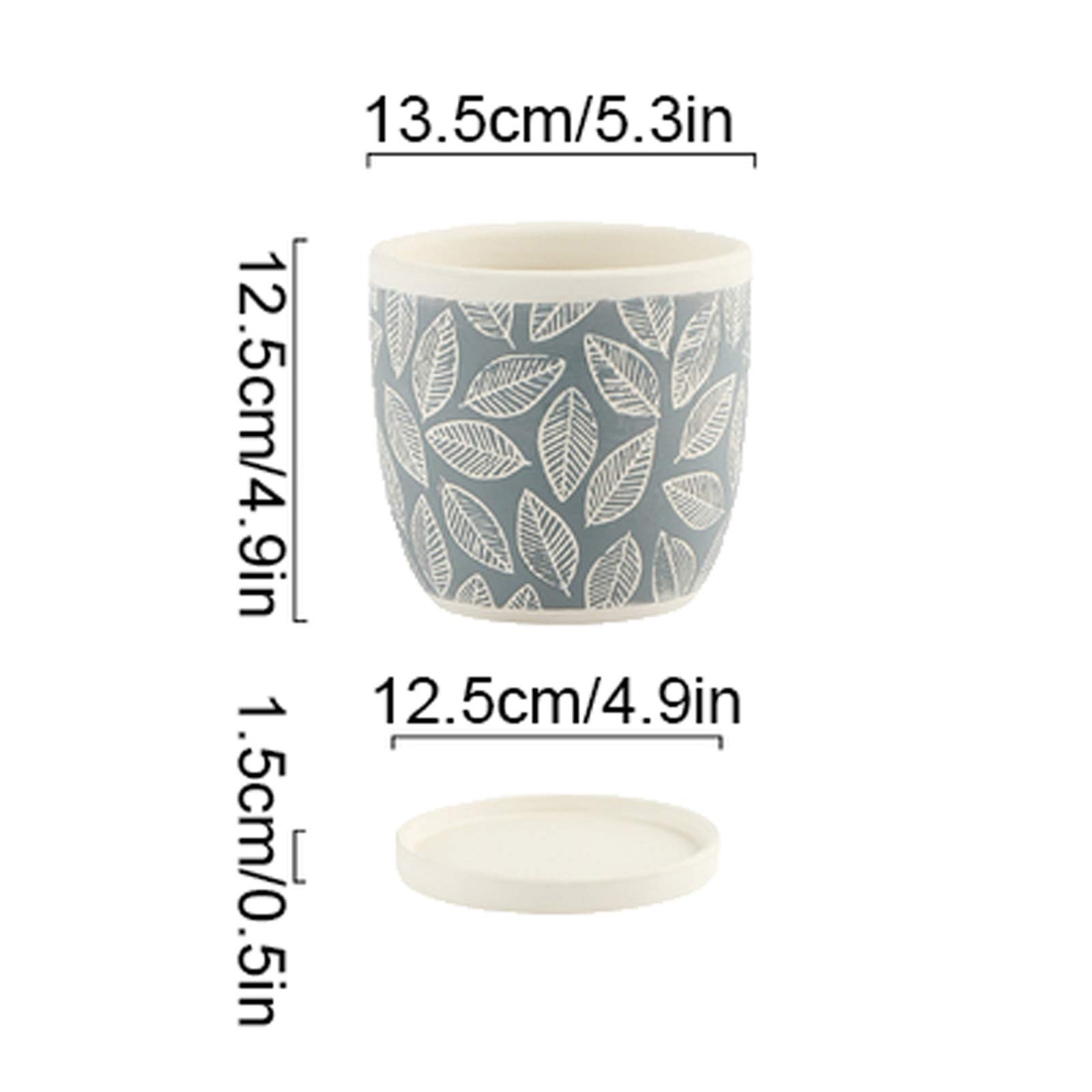 Doniczka Kwiatowe doniczki Nowoczesne ozdobne ogrodnictwo garnek z otworem drenażu i spodek odpowiednie do użytku wewnętrznego i zewnętrznego ceramiczne doniczki Doniczki(Green)
