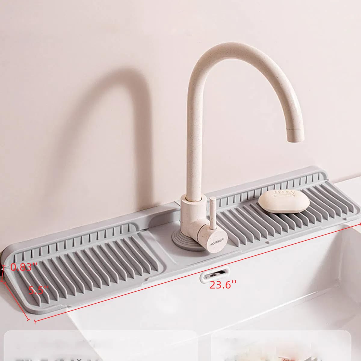 Upgraded Faucet Mat for Kitchen Sink, Silicone Sink Faucet Mat Splash Guard for Kitchen Bathroom, Sink Splash Guard Gen Kitchen Draining Mat Fast Drying Stone Sink Tray, Sink Protectors