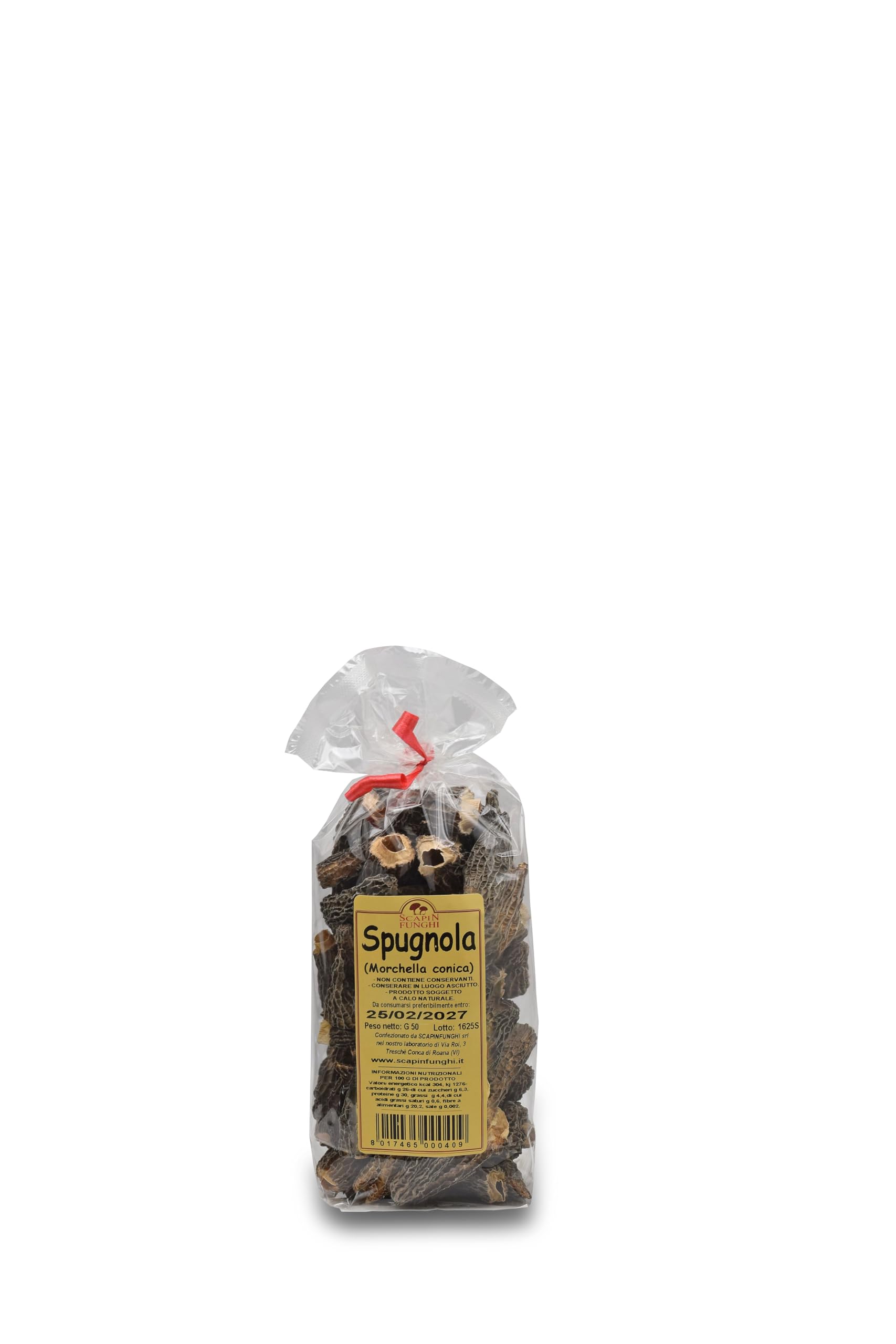 Spugnole Secche 100% Naturali, Morchelle Essiccate, Funghi Morchella, Ideali per Cucinare Risotti e Piatti Gourmet (Unità, 50, grammo)
