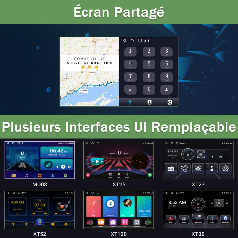 AWESAFE Autoradio Android 15 pour Peugeot 307 307CC SW (2002-2013) [6Go+128Go] avec CarPlay sans Fil/Android Auto 9" écran Tactile, Wi-FI/GPS/FM/RDS/DSP, Commandes au Volant