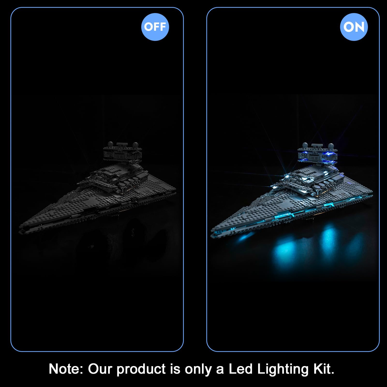 LocoLee Led Light Set Compatible with Lego Imperial Star Destroyer Led Decoration Lighting Kit Compatible with Lego75394 Building Blocks Model,Only Lights Set,No Model (Standard Version) - Image 3