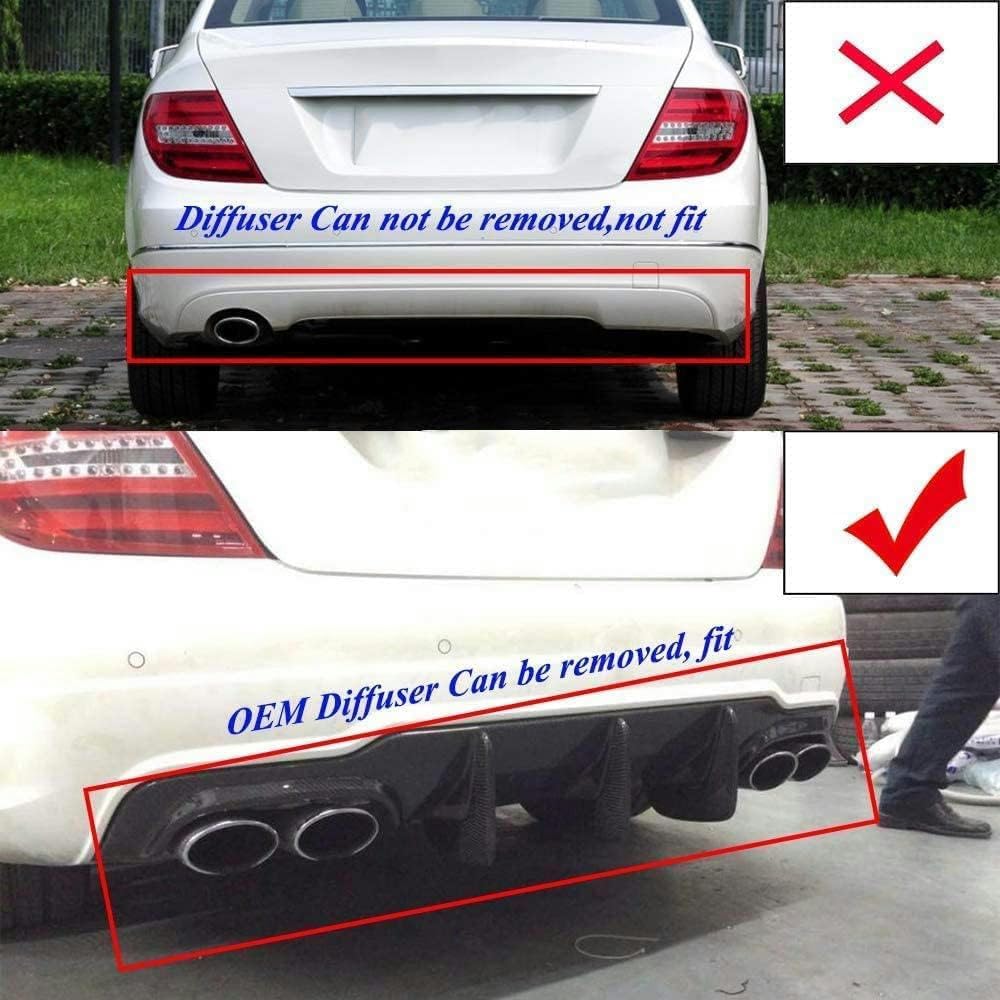 W204 Cf Diffusor + Heckspoiler, Passend Für Mercedes Benz W204 Sport C250 C300 C63 Amg Limousine 2012–2015, Kohlefaser-Unterlippenschutz, Kofferraumdeckel, Heckspoilerflügel