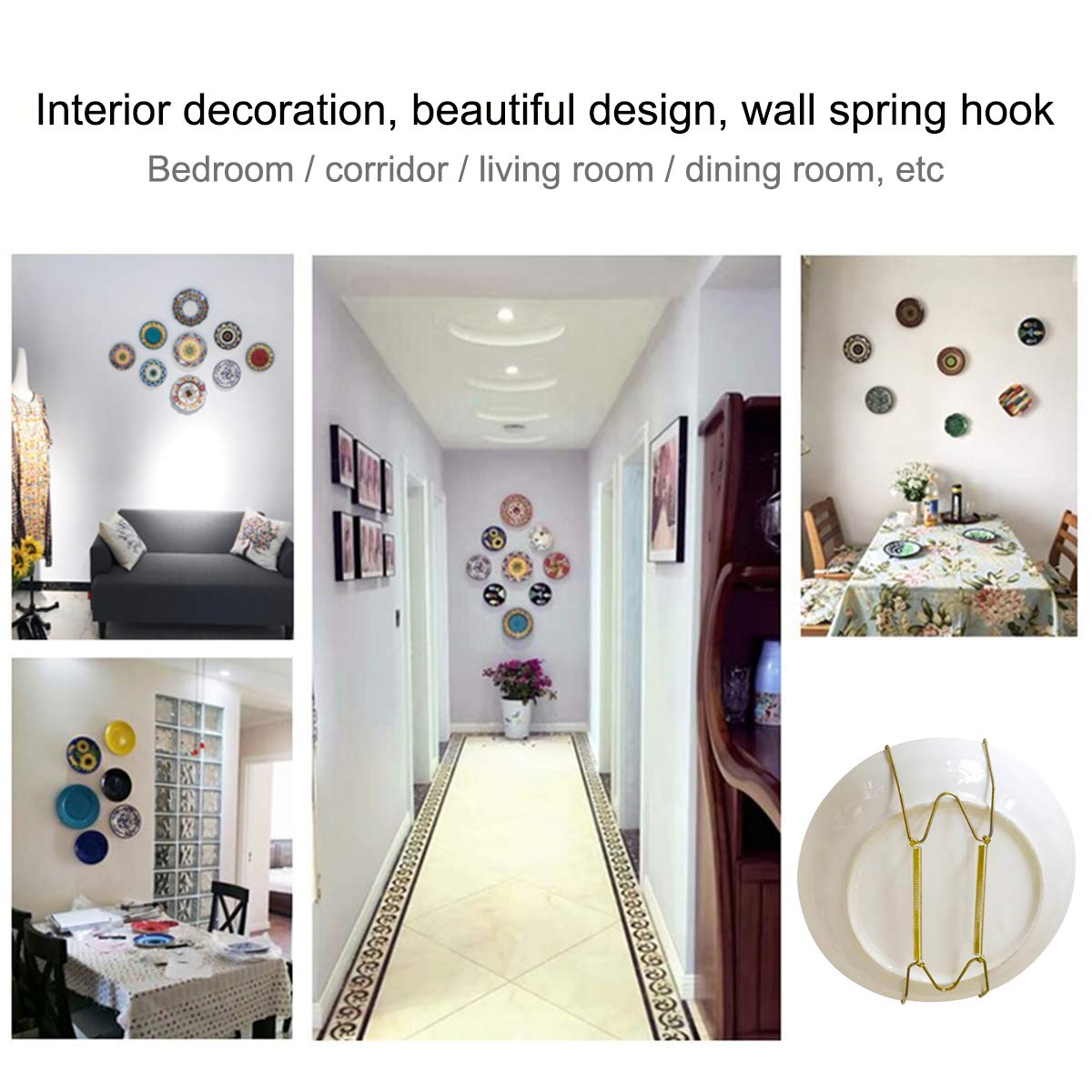 Appendini Per Piatti Decorativi In Acciaio Inox - Ganci Da Parete Regolabili Per Piatti 8-16 Pollici