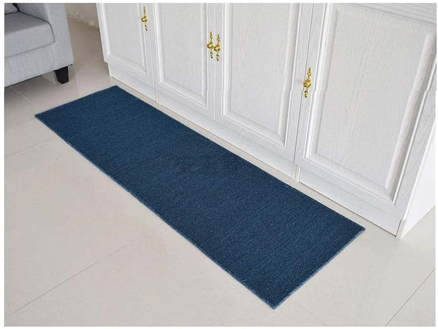AORUIDoor Mat Non-slip Kitchen Carpet Washable Front Back Door Runner Entryway Hallway Doormat Barrier Mat Dirt Trapper Low-Profile Floor Large Mats,Blue,300x50cm,Blue,300x50cm