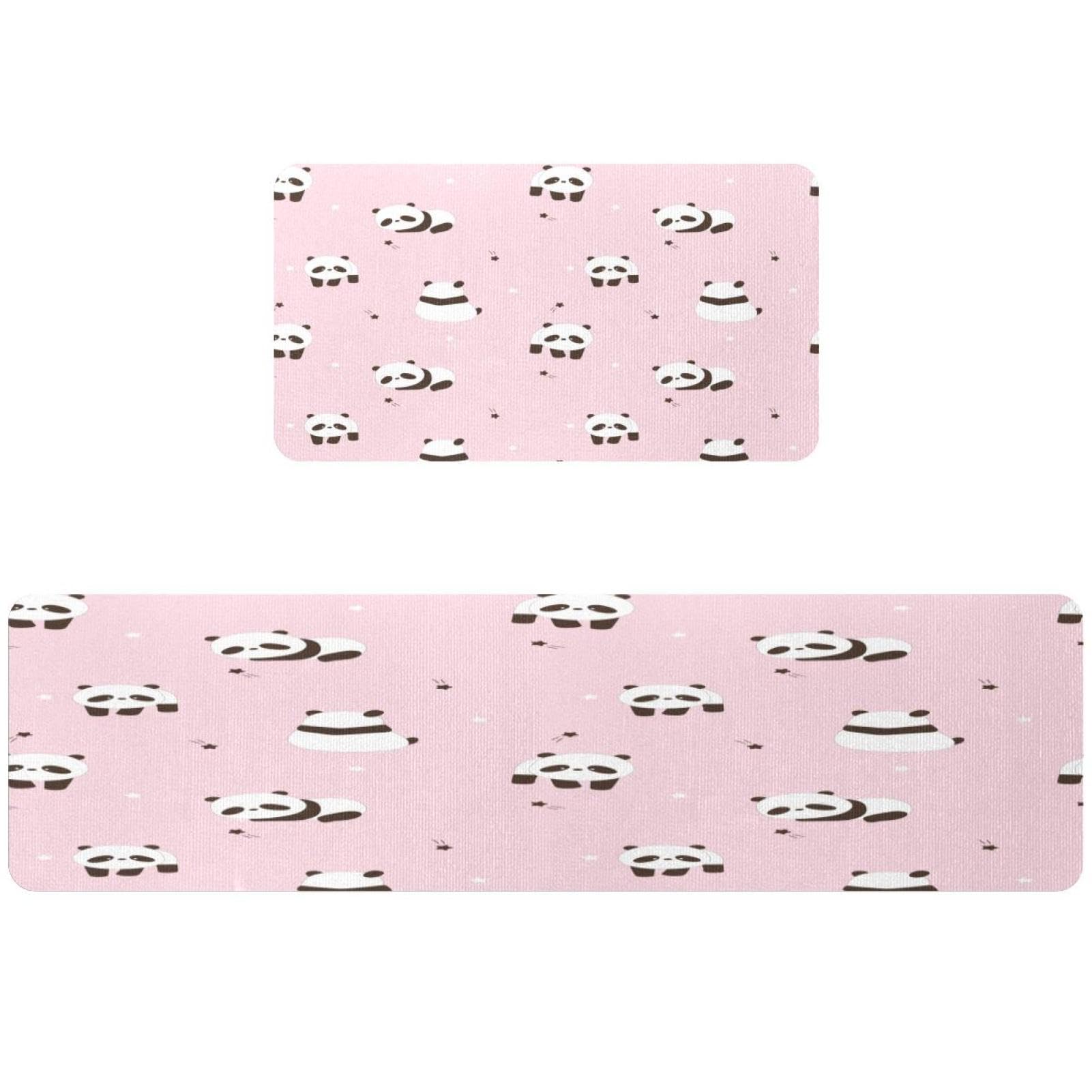 Alfombra de cocina VAPOKF de 2 piezas, alfombrilla antideslizante lavable diseño panda
