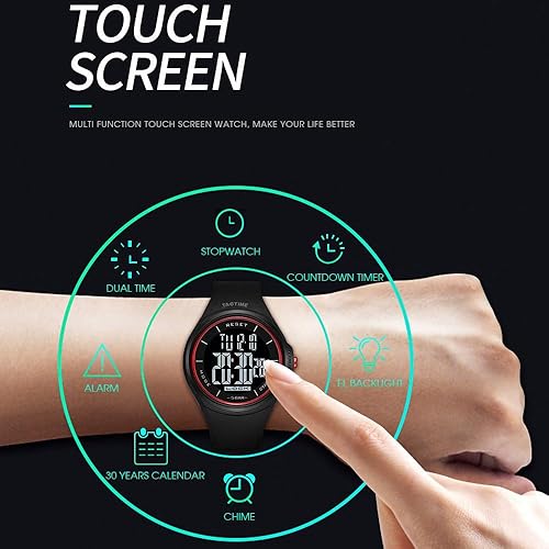 Miniatura 6 de TACTIME Reloj digital - Pantalla táctil, pantalla de números grandes, reloj deportivo al aire libre