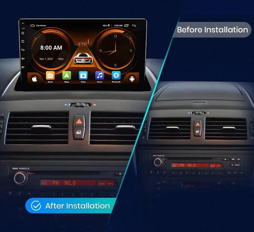 Car Stereo Carplay Radio de Coche para BMW X3 E83 2003-2011 Soporta Bluetooth, Control Volante, USB, WiFi, 4G, Mirror-Link, GPS Navegador/Radio FM, 4 Nuclear 4G+64G