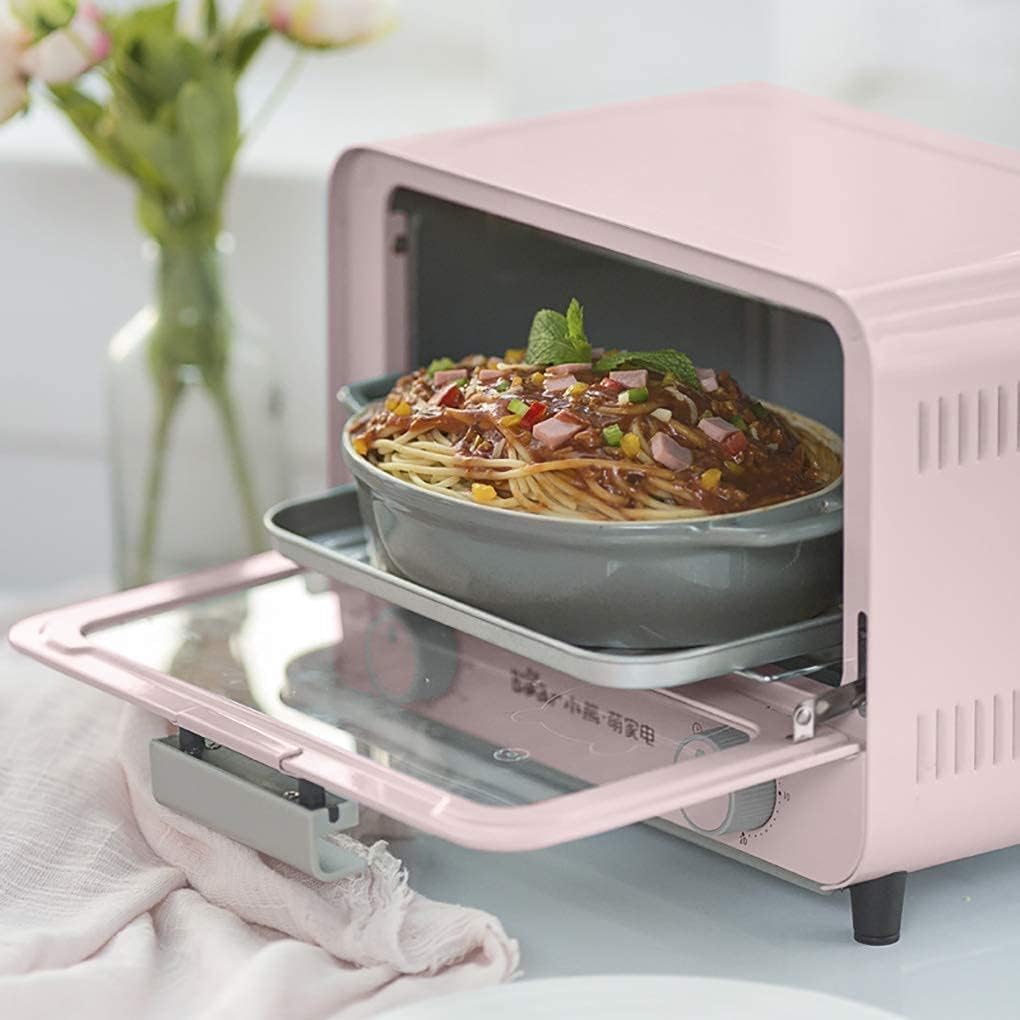 Forno tostapane, Mini Friggitrice Ad Aria Da 9 Litri, Temperatura Regolabile 50-230 ℃ E Timer 30 Minuti Cottura Domestica for Torte Multifunzionale A Convezione Controsoffitto Tostapane(Pink)