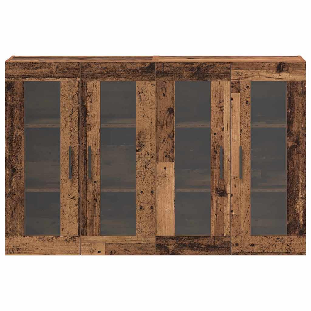 Lot de 2 armoires murales en bois vieilli 69,5 x 34 x 90 cm avec porte en