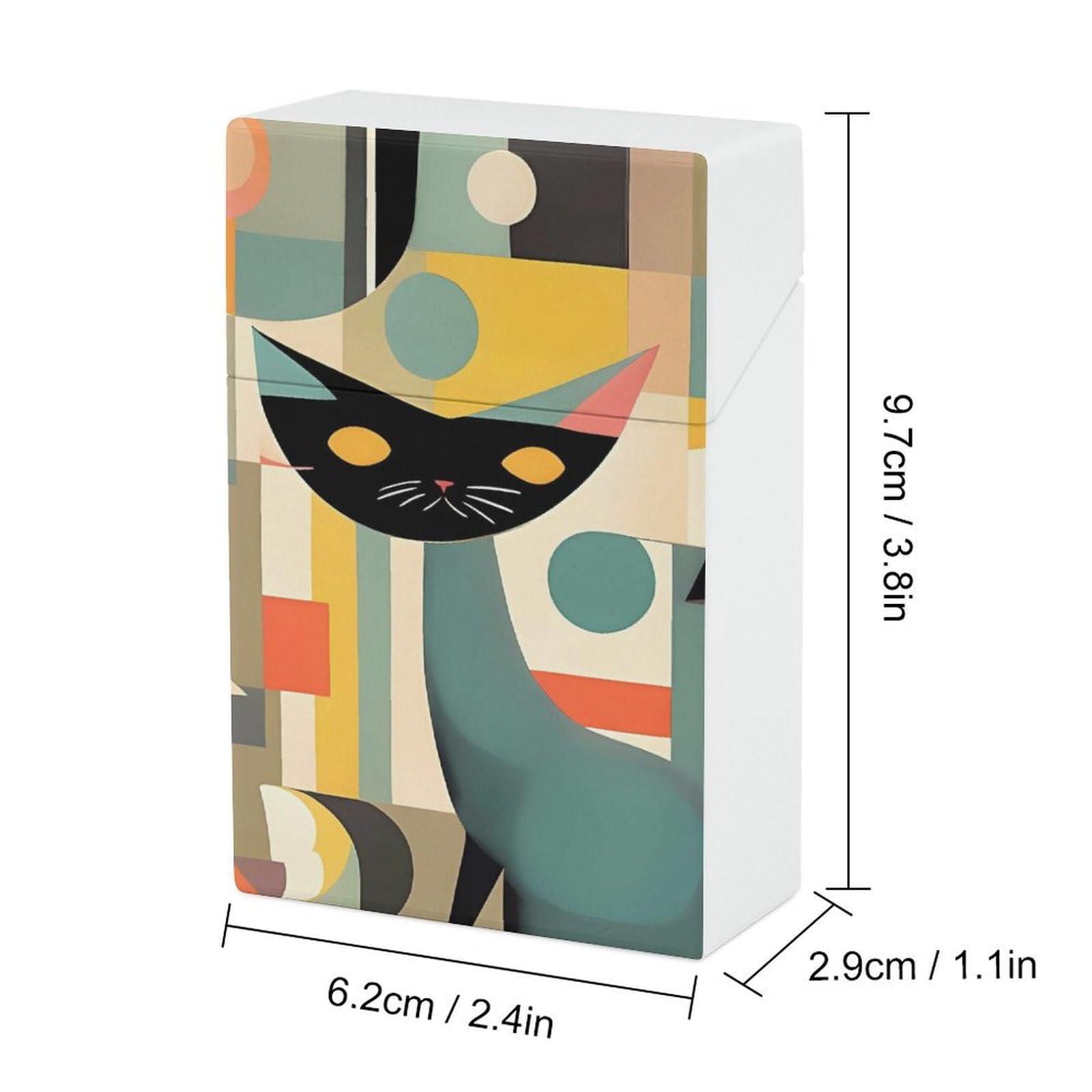 Amazon.com: Mid-Century Modern Art Cat Cigarette Case Normal Size Cigarette  Holder Case Skul Style Box 20 Capacity Women and Men Perfect for Roll Your  Own Cigs : Health & Household